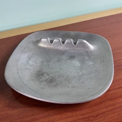 VTG Set Of Two MCM Wilton Armetale Pewter Ashtray Made In Columbia PA USA - Thumbnail 3