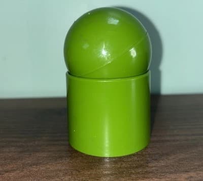 Green MCM Plastic Salt Pepper Round Nesting HC Made In Denmark Flag - Thumbnail 4