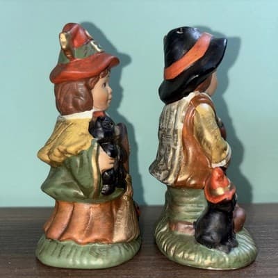 Vtg Witch Wizard Halloween Salt&Pepper Shaker Set NOSTALGIC CHILDREN Figures - Thumbnail 5