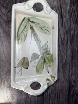 Vtg Studio Art Pottery Jewelry Tray Bathroom Vanity Organizer Tea Tray Long - Thumbnail 5