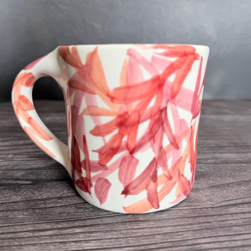 Pugh Studio Ceramic Hand-Painted Abstract Leaf Branch Coffee Mug