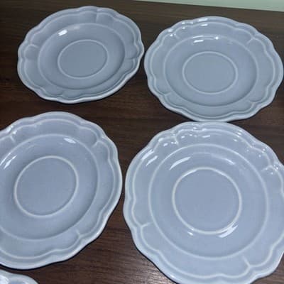 11 Pfaltzgraff GAZEBO BLUE Saucer Plates USA 5.75” NO Coffee Mugs Replacement - Thumbnail 7