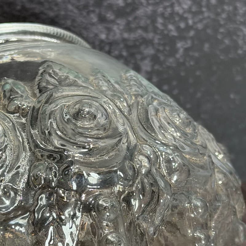 Antique Embossed Clear Rose Glass Globe Replacement Lamp Shade - Thumbnail 7