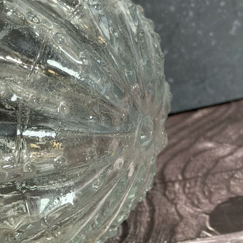 Antique Embossed Clear Rose Glass Globe Replacement Lamp Shade - Thumbnail 4
