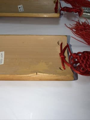 Pair Chinese Bamboo & Red Rope Character Letter Symbols Wall Art Good Luck Wish - Thumbnail 14