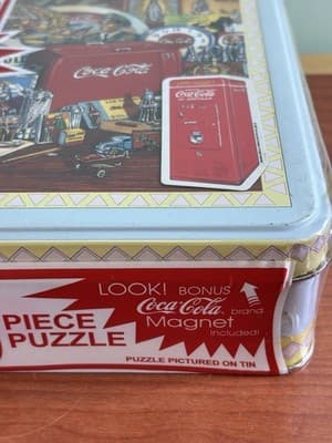 VTG Machine Coca-Cola 1000 Piece Jigsaw Puzzle Tin & Magnet NOS New Sealed - Thumbnail 8
