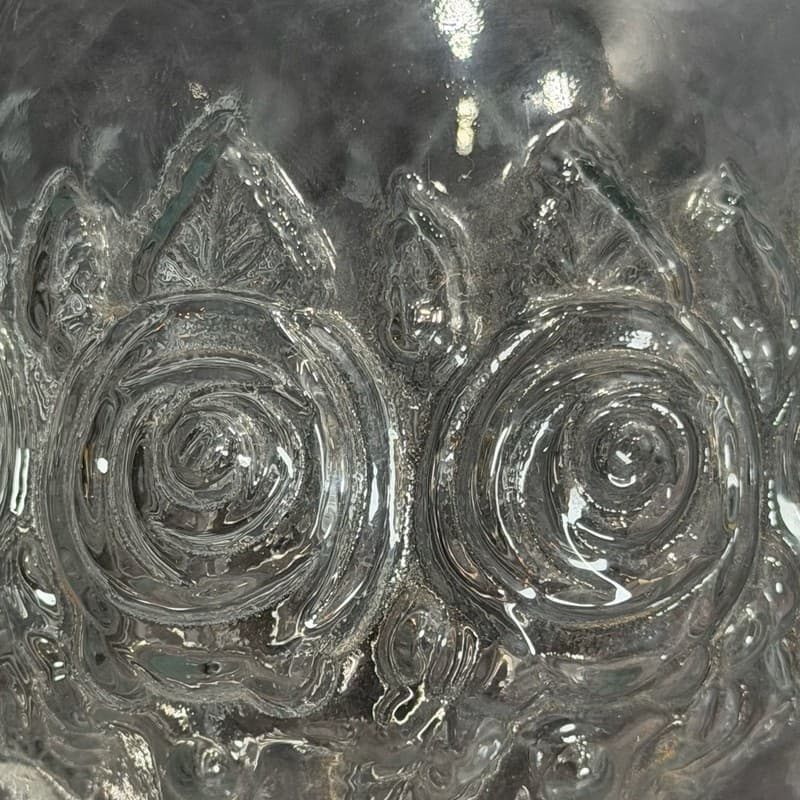 Antique Embossed Clear Rose Glass Globe Replacement Lamp Shade - Thumbnail 5