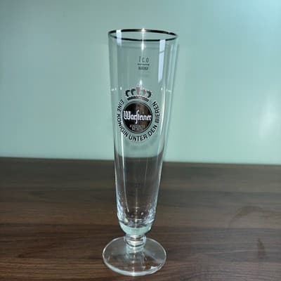 Warsteiner Gold Rimmed Beer Pilsner Lager Glass 0.3l / half pint Advertising VTG