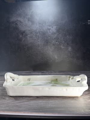 Vtg Studio Art Pottery Jewelry Tray Bathroom Vanity Organizer Tea Tray Long - Thumbnail 2