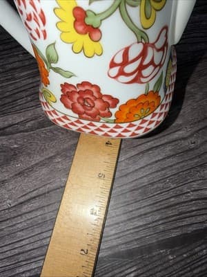 World Market 10.25" Stackable Coffee Pot with Matching Square Mug Vivid Floral - Thumbnail 15