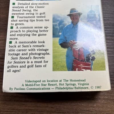 Sam Snead Sealed VHS Tape Golf Secrets For Seniors 1987 Vintage New Old Stock - Thumbnail 10