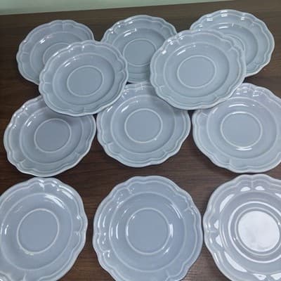11 Pfaltzgraff GAZEBO BLUE Saucer Plates USA 5.75” NO Coffee Mugs Replacement - Thumbnail 3