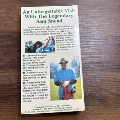 Sam Snead Sealed VHS Tape Golf Secrets For Seniors 1987 Vintage New Old Stock - Thumbnail 9