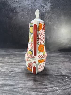 World Market 10.25" Stackable Coffee Pot with Matching Square Mug Vivid Floral - Thumbnail 6