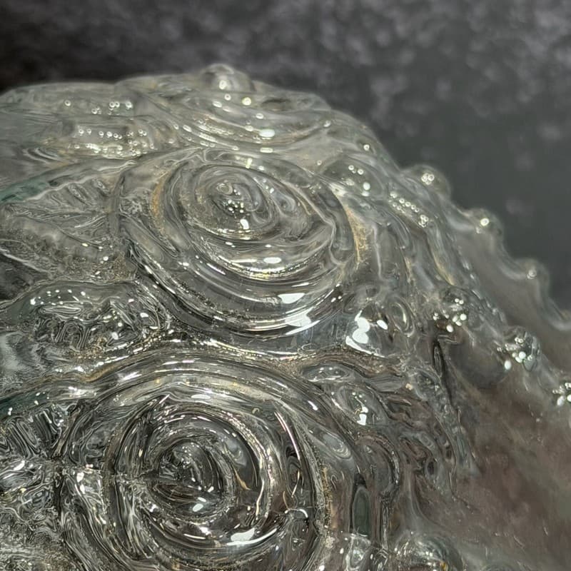 Antique Embossed Clear Rose Glass Globe Replacement Lamp Shade - Thumbnail 8