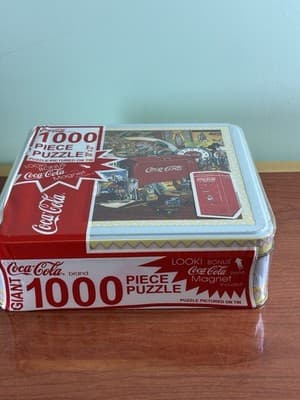 VTG Machine Coca-Cola 1000 Piece Jigsaw Puzzle Tin & Magnet NOS New Sealed - Thumbnail 7