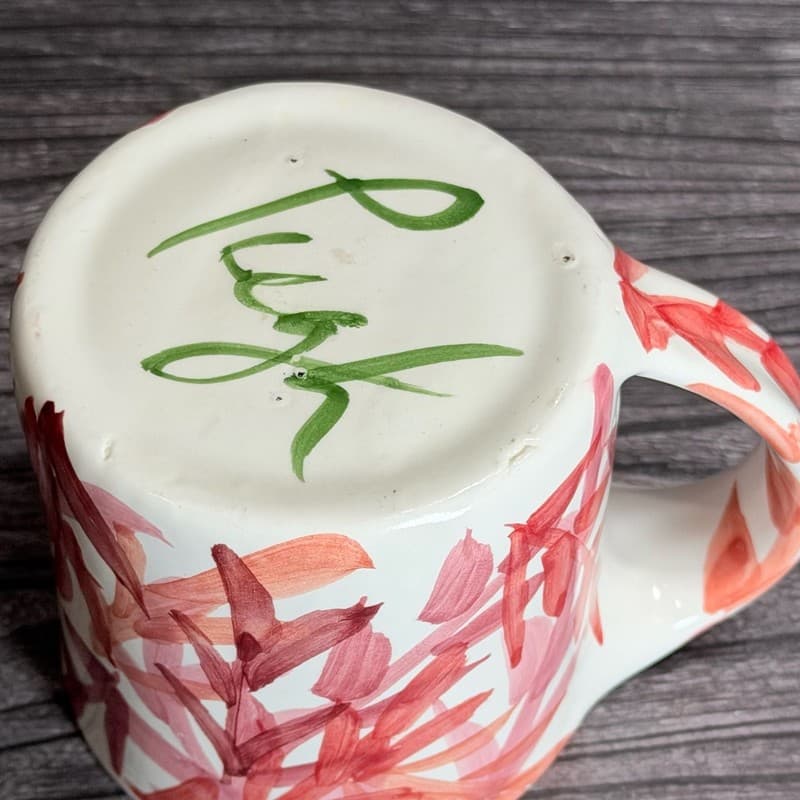 Pugh Studio Ceramic Hand-Painted Abstract Leaf Branch Coffee Mug - Thumbnail 10