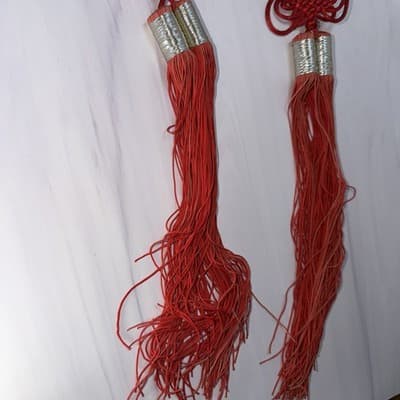 Pair Chinese Bamboo & Red Rope Character Letter Symbols Wall Art Good Luck Wish - Thumbnail 5