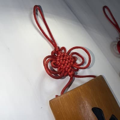 Pair Chinese Bamboo & Red Rope Character Letter Symbols Wall Art Good Luck Wish - Thumbnail 10