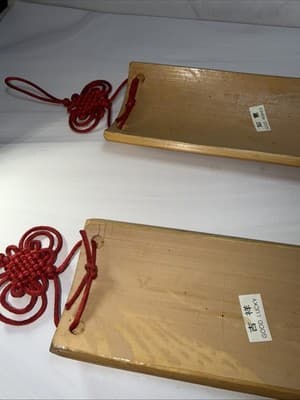 Pair Chinese Bamboo & Red Rope Character Letter Symbols Wall Art Good Luck Wish - Thumbnail 17
