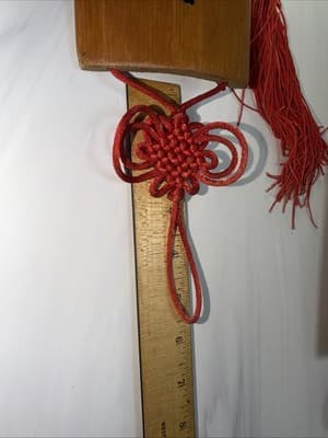 Pair Chinese Bamboo & Red Rope Character Letter Symbols Wall Art Good Luck Wish - Thumbnail 22