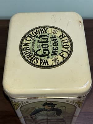Vintage Collectible Tin WASHBURN CROSBY Co. Gold Medal Flour Colorful 1980s Era - Thumbnail 7