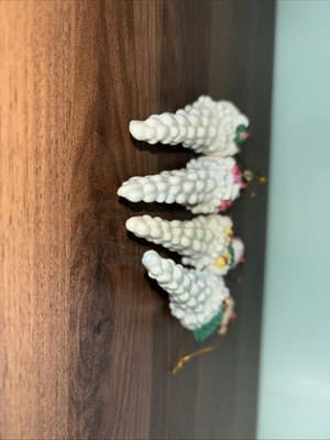 Vintage Set of 4 Whimsical Snowman Icicle Shaped 7” Christmas Ornaments - Thumbnail 4