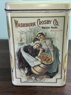 Vintage Collectible Tin WASHBURN CROSBY Co. Gold Medal Flour Colorful 1980s Era - Thumbnail 5