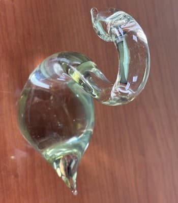 Vintage Hand Blown Clear Crystal Glass Goose Elegant Décor Paperweight - Thumbnail 9