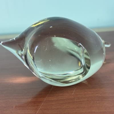 Vintage Hand Blown Clear Crystal Glass Goose Elegant Décor Paperweight - Thumbnail 7