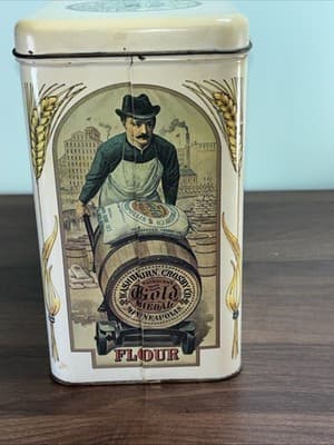 Vintage Collectible Tin WASHBURN CROSBY Co. Gold Medal Flour Colorful 1980s Era - Thumbnail 6