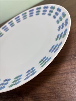 Makisa Elite Cali BOU Narumi 12” Platter 5493-T Made In Japan Blue Green VTG - Thumbnail 6