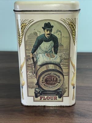 Vintage Collectible Tin WASHBURN CROSBY Co. Gold Medal Flour Colorful 1980s Era - Thumbnail 4