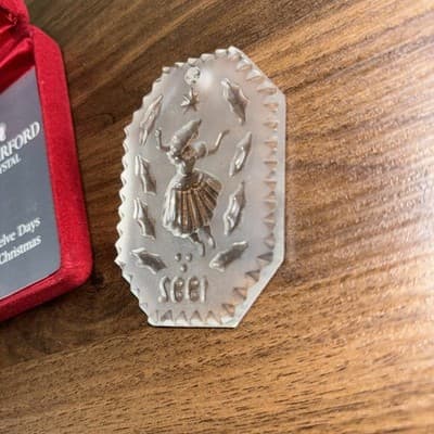 Waterford Crystal 1992 9 Ladies Dancing 12 Days of Christmas Tree Ornament - Thumbnail 8