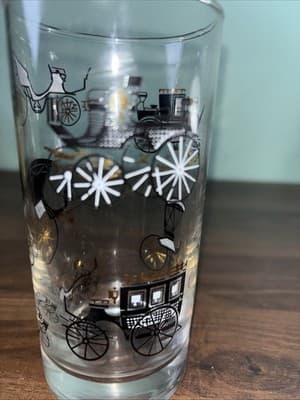 Single Libbey Curio Antique Carriage Car Buggy 5.5 Highball Tom Collins Glasses - Thumbnail 2