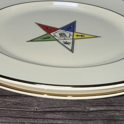 Order of the Eastern Star. 10" Plate - Homer Laughlin 23K Gold Set Of 2 - Thumbnail 6