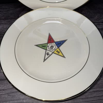 Order of the Eastern Star. 10" Plate - Homer Laughlin 23K Gold Set Of 2 - Thumbnail 2