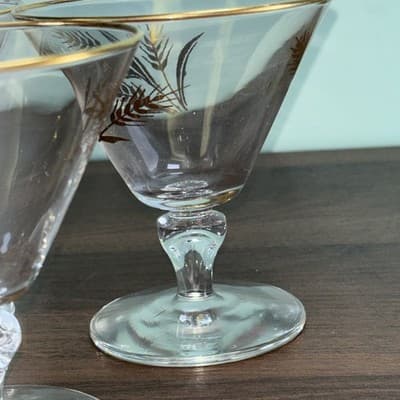 Vintage Libby Golden Wheat Glasses Water Wine Goblets 4.25 Inch Lot Of 3 - Thumbnail 5
