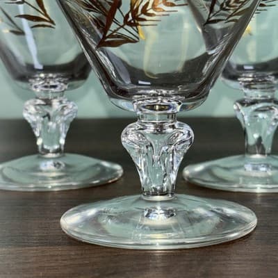 Vintage Libby Golden Wheat Glasses Water Wine Goblets 4.25 Inch Lot Of 3 - Thumbnail 4