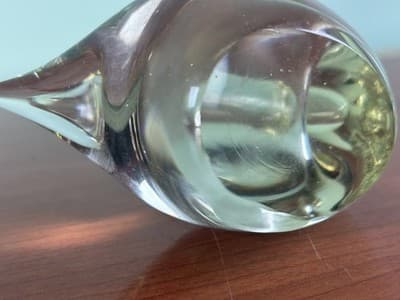 Vintage Hand Blown Clear Crystal Glass Goose Elegant Décor Paperweight - Thumbnail 8