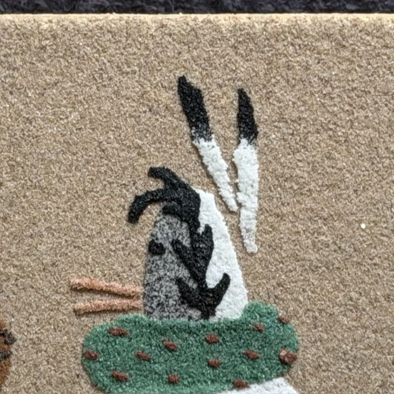 Vintage Signed Navajo Sand Painting Yei Bi Chi Dancer Folk Art - Thumbnail 2
