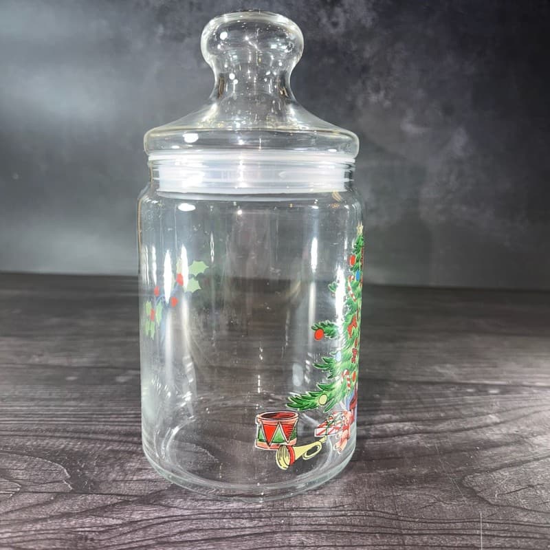 Vintage Luminarc France Christmas Holiday Tree Glass Apothecary Candy Jar - Thumbnail 10
