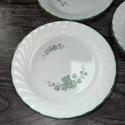 Corelle CALLAWAY IVY White Swirl Green Ivy 7" SALAD PLATE Lot of 3 - Thumbnail 2