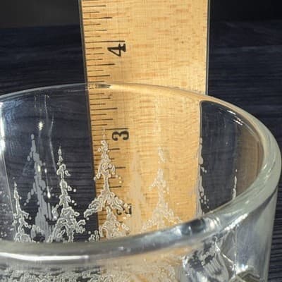 Vintage Clear Glass Mugs With Embossed Frosted Tree Design Christmas Gift - Thumbnail 9