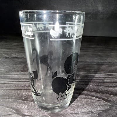 1966 Swanky Swigs Kraft Cheese Kid's Juice Glass Green Bunnies & Kittens Horse - Thumbnail 11