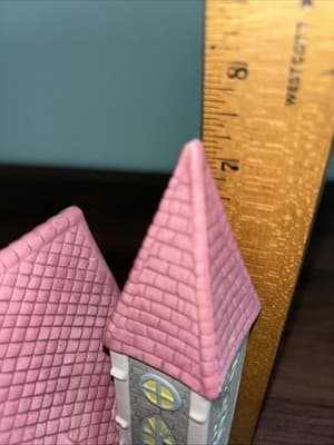 Vintage Holiday Lighted Ceramic Church Pink Purple White Blue 1980’s Test Rite - Thumbnail 11