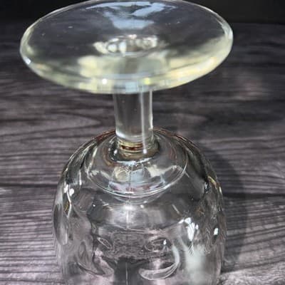 Vintage Schlitz Beer Milwaukee Clear Glass Goblet Thumb Print Stemware 6” 16 O - Thumbnail 8