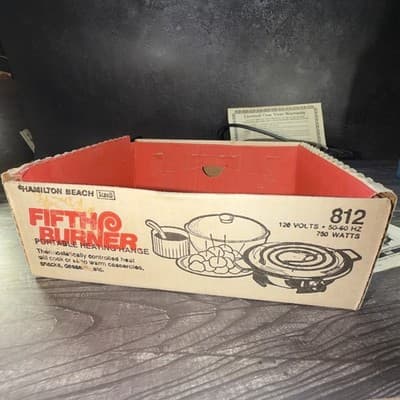 Hamilton Beach Fifth Burner Single Hot Plate Electric Burner Black Compact Works - Thumbnail 10