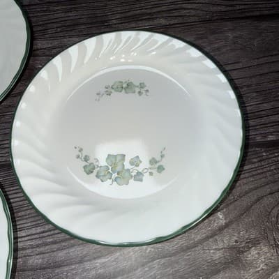 Corelle CALLAWAY IVY White Swirl Green Ivy 7" SALAD PLATE Lot of 3 - Thumbnail 3
