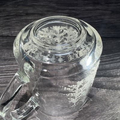 Vintage Clear Glass Mugs With Embossed Frosted Tree Design Christmas Gift - Thumbnail 6